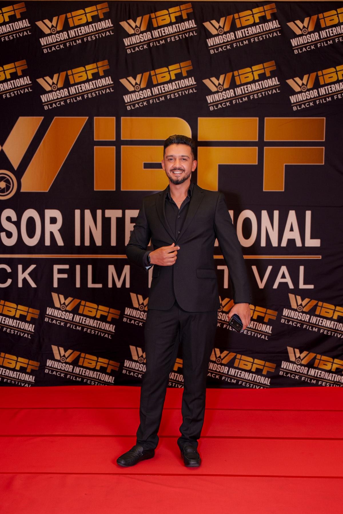 Latif Rahimi on the red carpet at the Windsor International Black Film Festival.